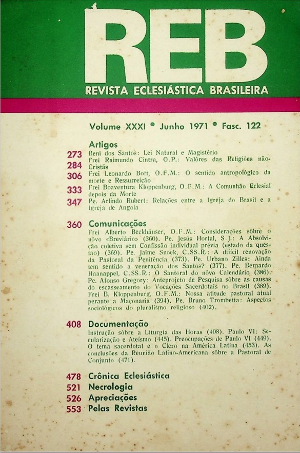 					Ver Vol. 31 Núm. 122 (1971): REB
				